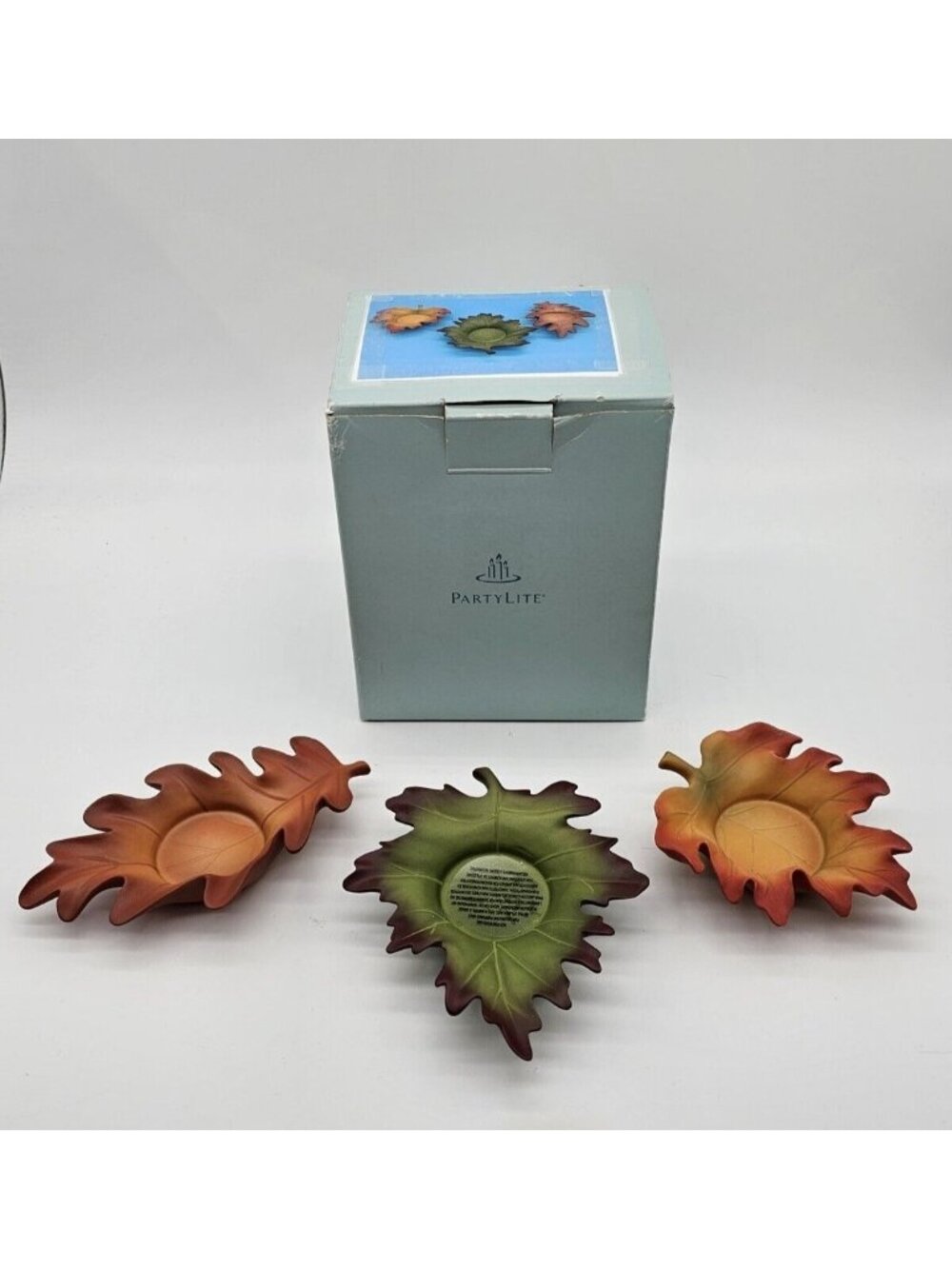 Partylite Whispering Leaves Tealight Trio Fall Thanksgiving Candle Holder P8535U